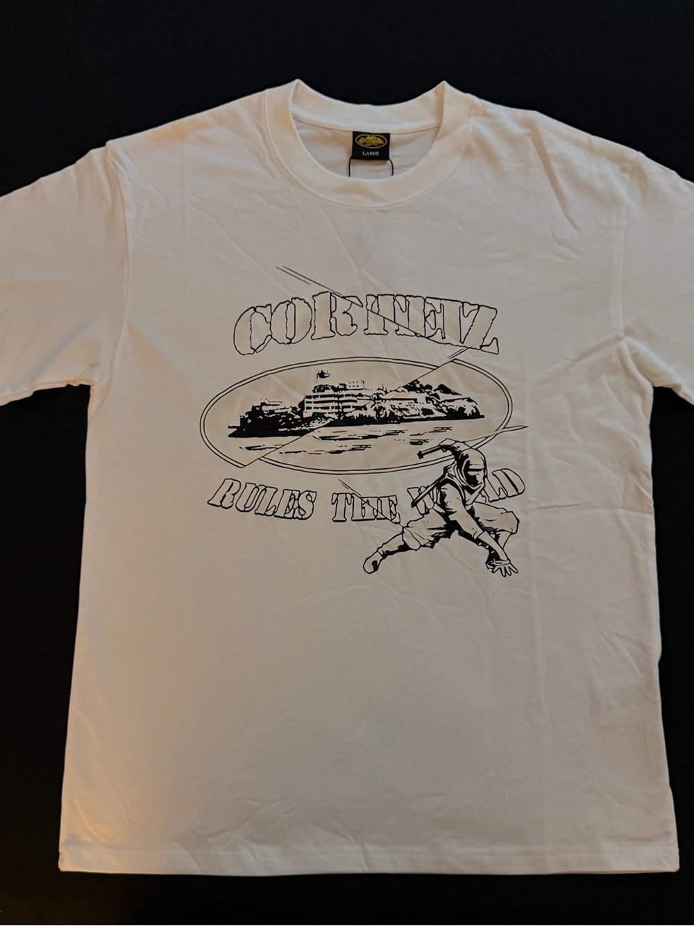 Cortez White Graphic Short-Sleeve Tee - Men's Casual Shirt